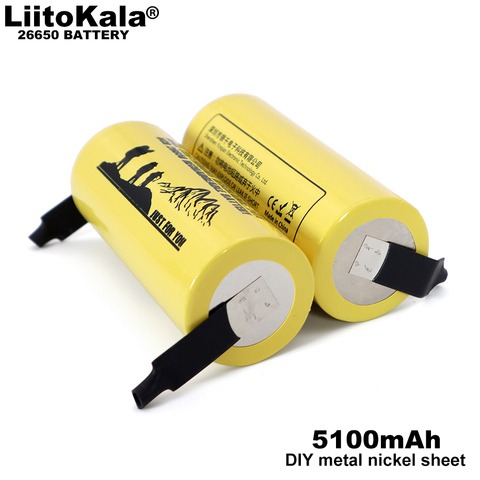 2-10 pièces Liitokala Lii-51S 26650 3.7V 5100mA 20A batterie rechargeable, 26650A Batteries au lithium adapté pour lampe de poche + Nickel ► Photo 1/5