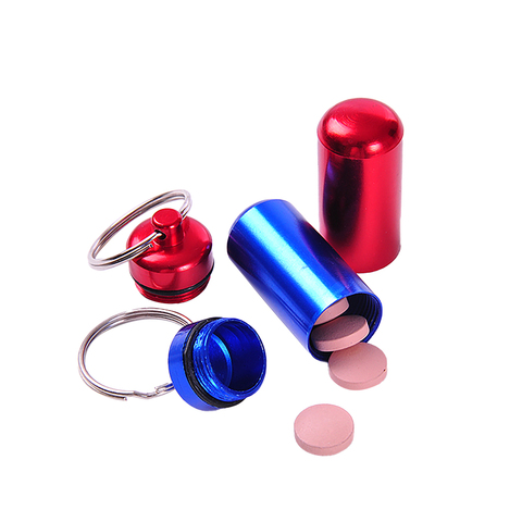 Mini étanche en aluminium boîte à pilules boîte bouteille Cache porte-médicaments conteneur porte-clés boîte à médicaments soins de santé stockage hermétique ► Photo 1/6