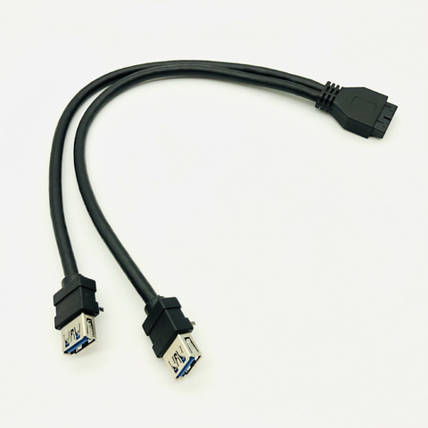 USB3.0 câble connecteur USB pour PC panneau avant USB Hub USB 3.0 20pin en-tête double Port USB3 adaptateur pied fixe pour montage sur panneau bricolage ► Photo 1/6