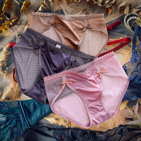 Culotte en dentelle Sexy pour femmes culotte en maille transparente paquet chaud et charmant hanche taille moyenne en coton entrejambe slips dames culottes ► Photo 1/6