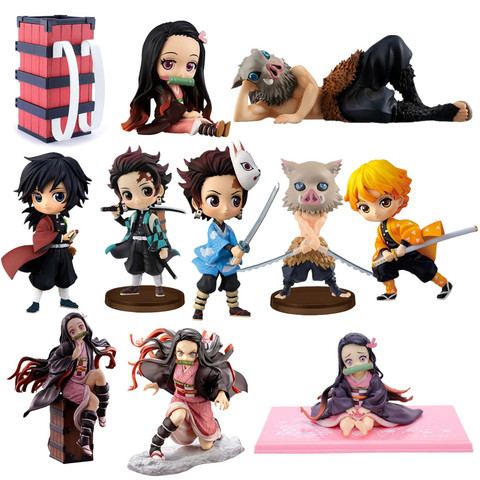 Figurine d'anime modèle tueur de démons Kimetsu No Yaiba Q Posket Kamado Tanjirou Kamado Nezuko Agatsuma Zenitsu figurines jouets ► Photo 1/6