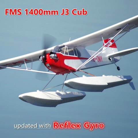 FMS 1400MM 1.4M J3 Cub Piper V3 entraîneur débutant avec gyroscope réflexe flotte PNP RC échelle d'avion modèle d'avion J-3 ► Photo 1/6