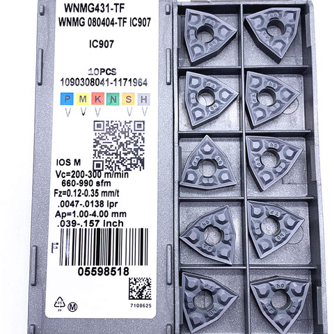 Outil de tournage en alliage dur WNMG080404 TF IC907/IC908, outils de tournage externes, insert de tour en carbure, Iscar WNMG 080404 ► Photo 1/6
