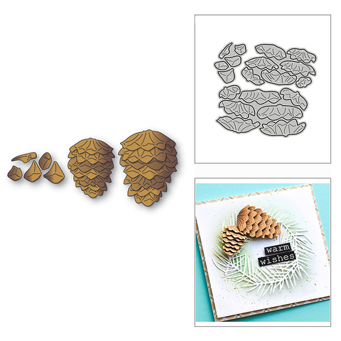 Trio pommes de pin à couches, nouvelles matrices de découpe en métal pour bricolage, Scrapbooking et fabrication de cartes, artisanat de gaufrage décoratif sans timbres, 2022 ► Photo 1/6