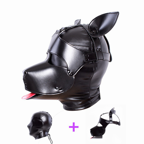 Masque de jeu de rôle érotique en cuir pour chien, avec oreilles, pour Bondage Bdsm fétichiste, chiot, Cosplay, fête de flirt, jeux pour adultes, jouets sexuels ► Photo 1/6