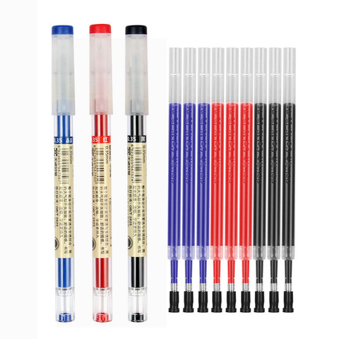 0.35mm stylo noir/bleu/rouge encre Gel stylos ensemble recharges tiges Gel encre stylo signature examen écriture Finance bureau école papeterie ► Photo 1/6