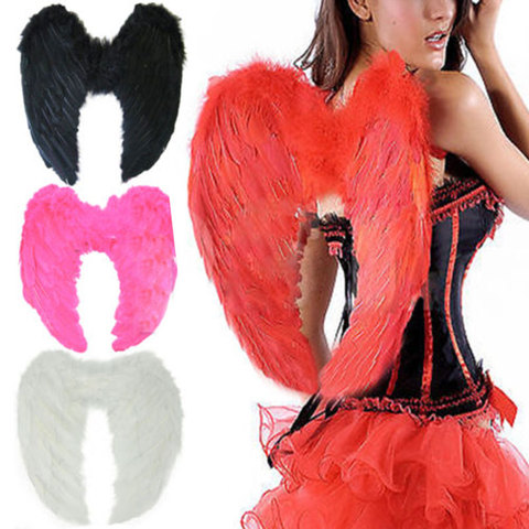 Robe ailes d'ange 4 couleurs, 1 pièce, déguisement féerique en plumes, accessoires de fête, cadeau pour adulte ► Photo 1/6
