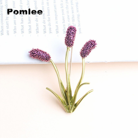 Pomlee Foxtail – Broches en herbe pour femmes, Bijoux De Luxe, Animal, fleurs violettes et jaunes, à la mode ► Photo 1/6