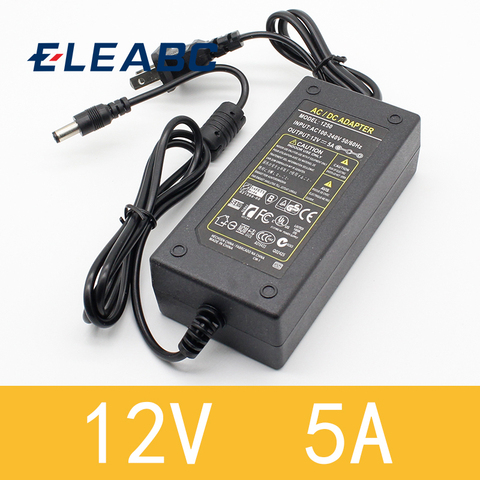 1 pièces 12V5A nouveau convertisseur ca 100V-240V 60W adaptateur secteur DC12V 5A 2.1mm-2.5mm * 5.0mm adaptateur d'alimentation cc ► Photo 1/4