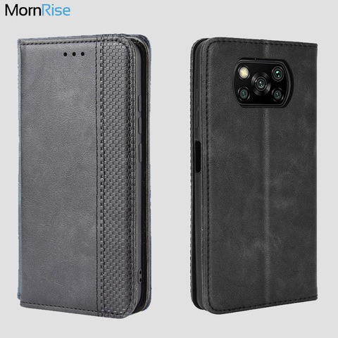 Pour Xiaomi MI Poco X3 étui livre portefeuille Vintage mince magnétique en cuir couvercle rabattable support de carte couverture souple luxe téléphone portable sacs ► Photo 1/6