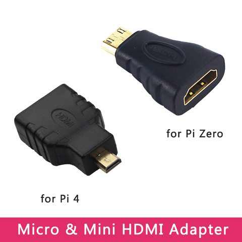 Raspberry Pi convertisseur vidéo mâle vers femelle Micro HDMI-compatible & Mini HDMI-adaptateur compatible pour RPI 4 ou RPI zéro ► Photo 1/6