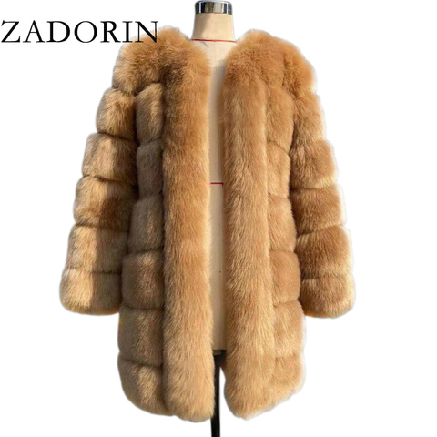 ZADORIN blouson d'hiver Long en fausse fourrure pour femme, épais, chaud, moelleux, décontracté, pardessus de fête, grande taille, 2022 ► Photo 1/6