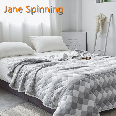 Coton tricoté été couverture jeter pleine reine taille climatisation couette couette doux Plaid couvre-lit drap housse de lit colcha ► Photo 1/6