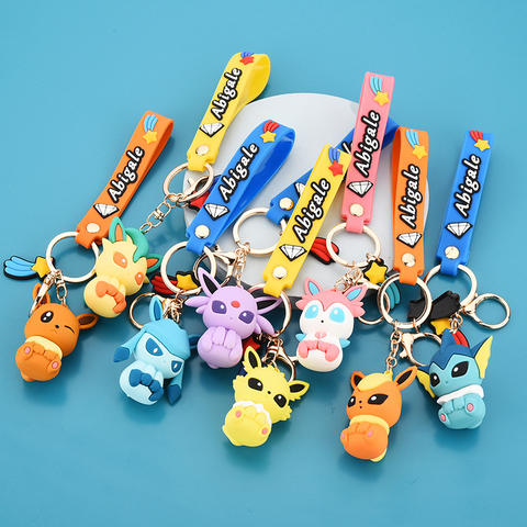 Mode Pokemon porte-clés Coll japon Anime porte-clés enfants jouets pour filles femmes mignon dessin animé porte-clés sur le sac à dos cadeaux ► Photo 1/1