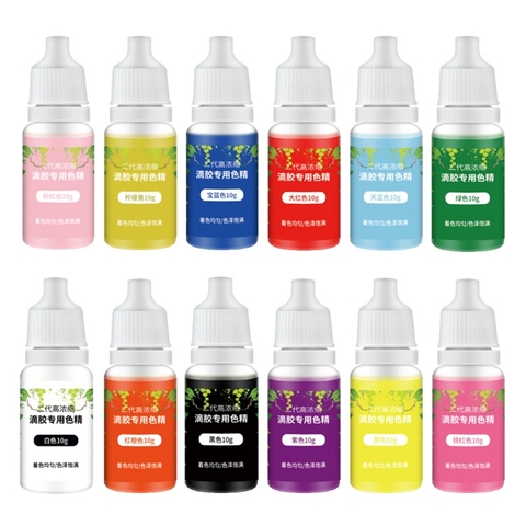 12/15/24 couleurs Kit de pigments de résine époxy Transparent résine époxy UV Colorant Colorant résine Colorant Colorant résistance à la décoloration ► Photo 1/6