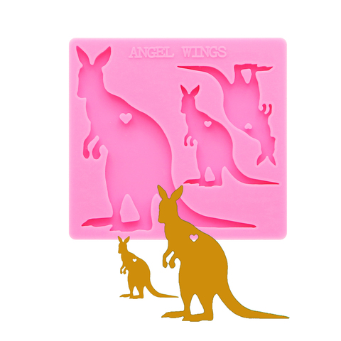 Porte-clés brillant nouvelle famille kangourou maman/bébé, moules en Silicone pour la fabrication de bijoux, moule en résine époxy de Silicone, moule personnalisé DY0125 ► Photo 1/6