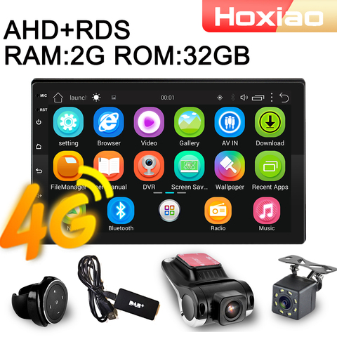 Lecteur multimédia de voiture Android 2Din | RAM 2 go + ROM 32 go, GPS Navigation BT DAB FM USB wifi sans dvd voiture 2 DIN Radio ► Photo 1/6