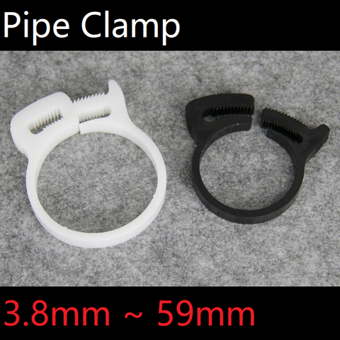 10 pièces collier de serrage 3.8 ~ 59mm ligne en plastique tuyau d'eau forte pince ressort cerceaux carburant Air Tube raccord fixation outil fixe blanc noir ► Photo 1/6