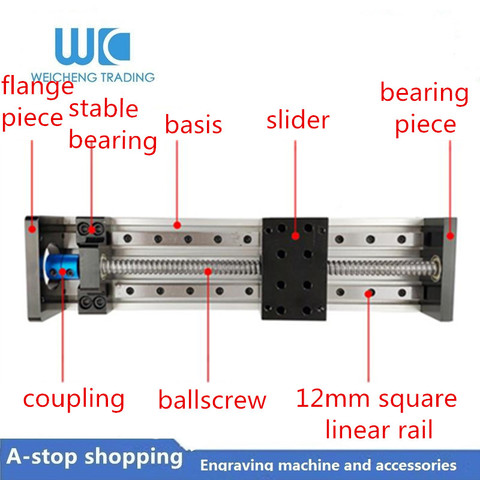 GX80 pouce Rail carré SFU1605/1204/1610 150mm 200mm vis à billes Table coulissante coulissante croix linéaire glissière plate-forme Guide XYZ arbre ► Photo 1/5