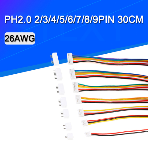 10 pièces = 5 ensembles Mini Micro JST 2.0 PH mâle femelle connecteur 2/3/4/5/6/7/8/9/10 broches prise avec fils terminaux câbles prise 30CM 26AWG ► Photo 1/6