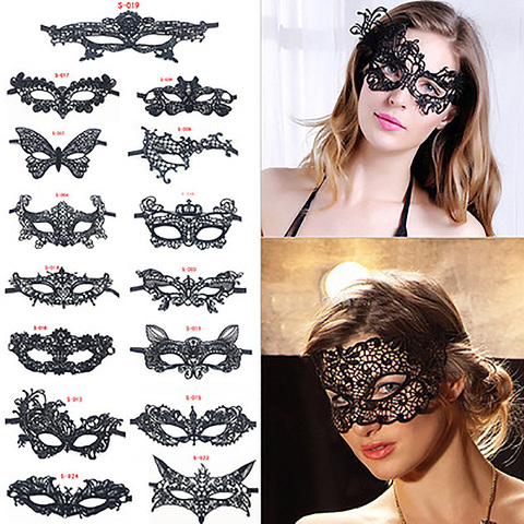 Masque Sexy en dentelle noire pour femmes, 19 styles, bandeau pour les yeux, fétiche érotique, Bdsm, retenue d'esclave, jeu pour adultes, jouet sexuel, produit pour femmes ► Photo 1/6