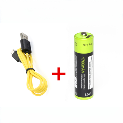 1 pièces ZNTER 1.5V 1700mAh AA batterie rechargeable USB batterie lithium polymère rechargeable + 1 pièces câble Micro USB pour une charge rapide ► Photo 1/6