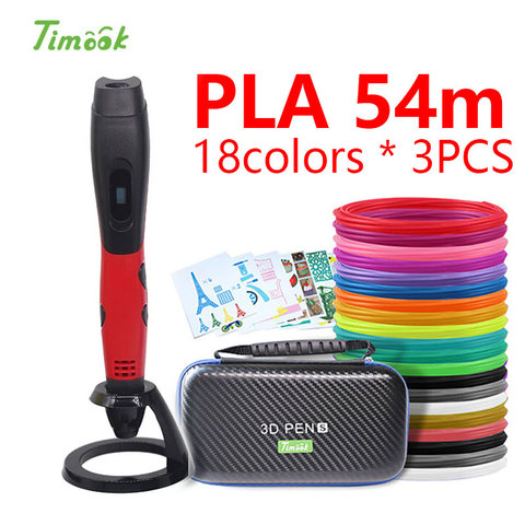 Stylo 3D 06A avec filament PLA 18 couleurs 54 mètres, alimenté par USB, et belle boîte de rangement, cadeau de nouvel an, cadeau d'anniversaire ► Photo 1/6