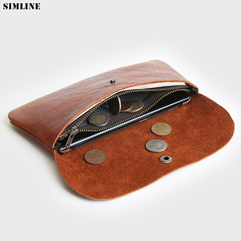 Portefeuille Vintage en cuir de vache pour hommes, portefeuille Long et Slim, poche de pièce de monnaie, sac de téléphone, porte-carte pour passeport sac à main avec fermeture éclair ► Photo 1/6