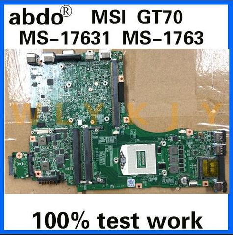 Carte mère pour ordinateur portable MSI GT70 MS-1763 VER: MS-17631 PGA947, prise en charge du processeur i7, 2.0 testé et fonctionnel ► Photo 1/4