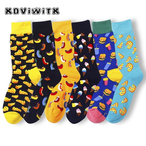 Chaussettes courtes en coton noir pour femmes, motif Pizza, hamburgers, drôle, Kawaii, décontracté, Harajuku, hiver ► Photo 1/6