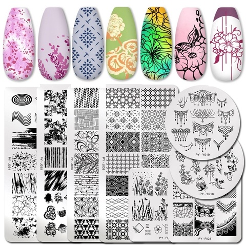 PICT YOU ongles estampage plaques fleurs marbre animaux timbre plaque en acier inoxydable ongles pochoir outils bricolage Nail Art Image plaque ► Photo 1/6