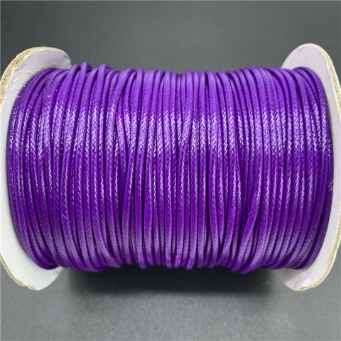 Cordon ciré en coton violet pour la fabrication de bijoux, cordon pour collier, 0.5mm, 0.8mm, 1mm, 1.5mm, 2mm ► Photo 1/1