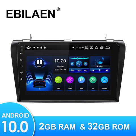 Lecteur multimédia de voiture Android 10.0 pour Mazda 3 BK Mazda3 2004-2013 Autoradio GPS caméra de Navigation WIFI IPS écran stéréo RDS ► Photo 1/6