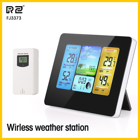 RZ – thermomètre hygromètre numérique sans fil, Station météo extérieure, baromètre, prévision, réveil ► Photo 1/6