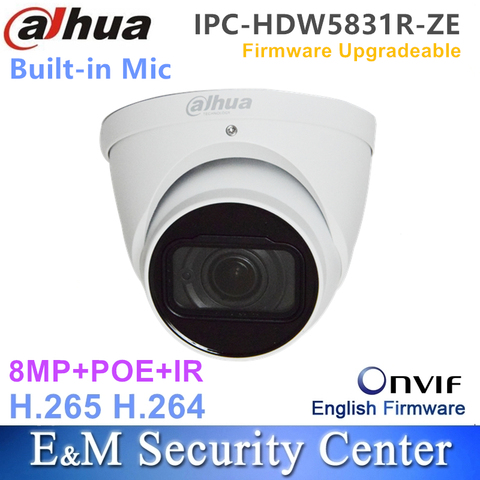 D'origine dahua IPC-HDW5831R-ZE Anglais avec logo 8MP IR Globe Oculaire Caméra Réseau POE CCTV Micro Intégré IP67 IPC-HDW5831R-ZE ► Photo 1/1