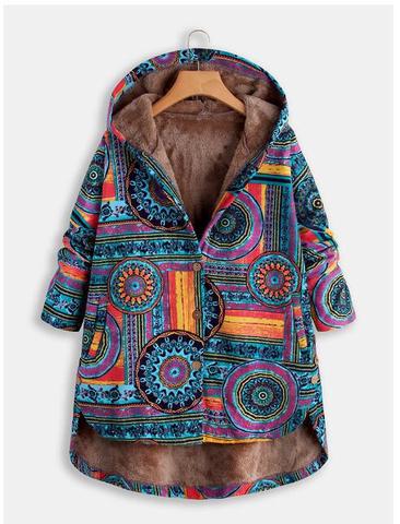 Manteau Vintage imprimé Floral AliExpress pour femme, vêtement d'hiver de grande taille, en peluche, rétro, fendue, ethnique ► Photo 1/1