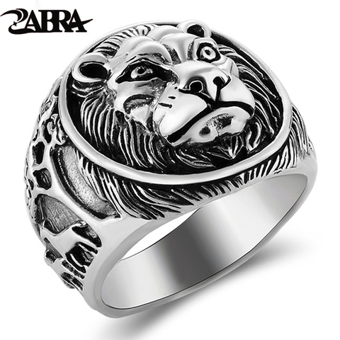 ZABRA 100% Réel Solide 925 Bague En Argent Mâle Lion Anneau Vintage Steampunk Rétro Biker Hommes En Argent Sterling Bijoux Anel Masculino ► Photo 1/6