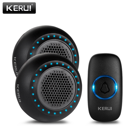 KERUI-Kit de sonnette sans fil M523, étanche, avec bouton tactile 32 chansons, couleur lumière LED, alarme pour la sécurité domestique ► Photo 1/6