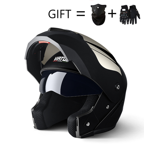 2022 Casque de course professionnel modulaire double lentille Casque de Moto intégral casques de sécurité Casco Capacete Casque Moto S M L ► Photo 1/6