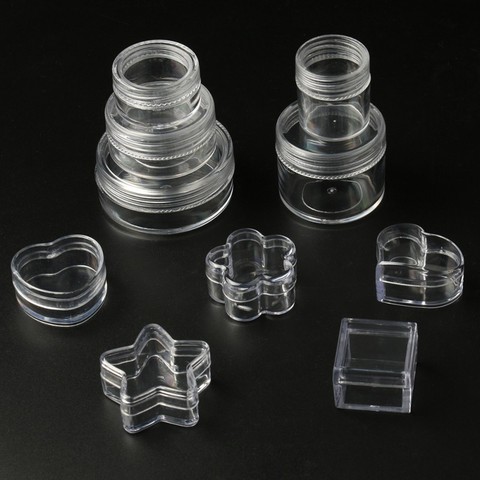 Boîtes à bijoux en plastique, conteneur de rangement Transparent, étui Portable pour boucles d'oreilles perles pour boucles d'oreilles, bricolage à la main, accessoires de bijouterie, 4 unités/lot ► Photo 1/6