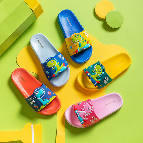 Nouvelles chaussures pour enfants, pantoufles de voiture, de dinosaure, de canard, de fruits, pantoufles pour bébés, chaussures pour garçons et filles, de qualité supérieure, pour la maison, 2022 ► Photo 1/6