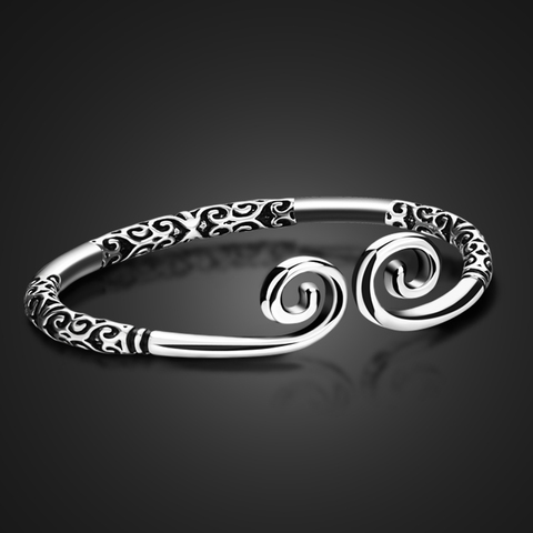 Bracelet unisexe en argent Sterling 925, Bracelet unisexe, en argent Sterling Sterling ouvert, bijou pour hommes et femmes ► Photo 1/6