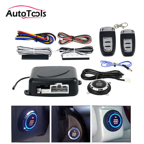 Auto voiture Un start stop système moteur avec télécommande Voiture PKE démarrage sans clé système de démarrage coffre ouvert pour 12V SUV autostart ► Photo 1/6