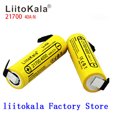 LiitoKala – batterie li-ni 2022 Lii-40A-N 21700 mah, 4000 V, 40a, 3.7V, 30a, puissance, taux de décharge 5C, avec feuille de Nickel, nouveauté 3.7 ► Photo 1/6