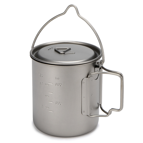 Tasse ultra-légère en titane tasse portative extérieure Camping pique-nique tasse d'eau avec poignée pliable 300ml / 400ml / 450ml / 750ml ► Photo 1/6