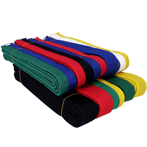 Nouveau coton polyester matériel taekwondo ceinture coloré blanc jaune rouge vert noir professionnel Arts martiaux karaté Judo 2.5M ► Photo 1/1