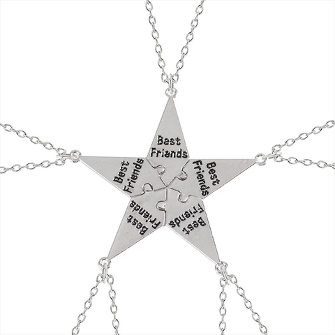 Collier à couture pour meilleur ami, 5 pièces, pendentif d'amitié, étoile ras du cou en métal, bijoux cadeau 2022 ► Photo 1/5