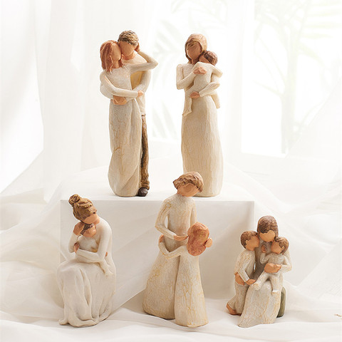 Décoration de la maison figurines figurine amour famille heureux temps résine Statuette décor style scandinave décoratif moderne ornements ► Photo 1/6