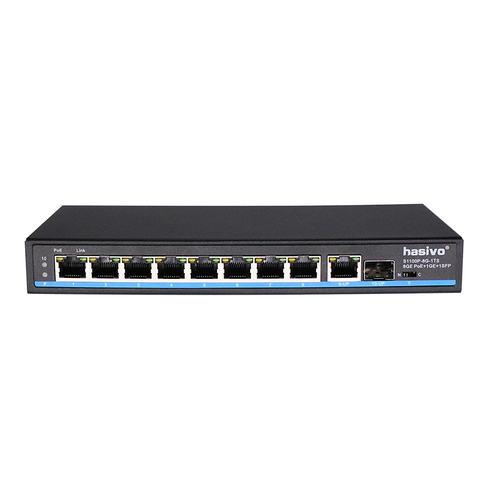 Commutateur Poe Gigabit 4 8 ports prenant en charge les caméras IP IEEE802.3af/at et AP sans fil 10/100/1000Mbps avec 1 liaison montante gigabit + 1 SFP ► Photo 1/3