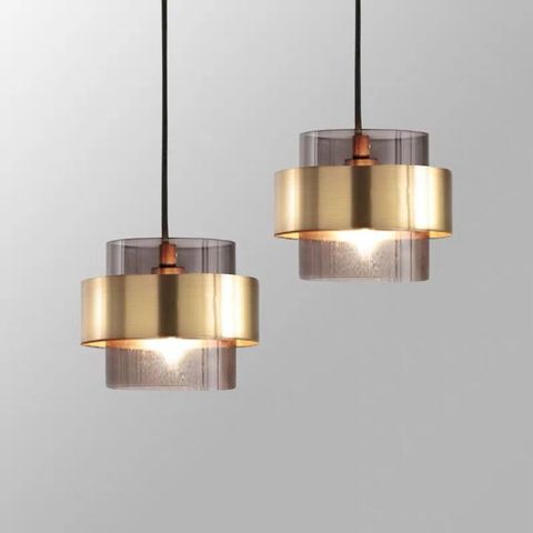 Lampe suspendue en verre forgé doré au design moderne, luminaire créatif, idéal pour un restaurant, un café ou un bar ► Photo 1/6